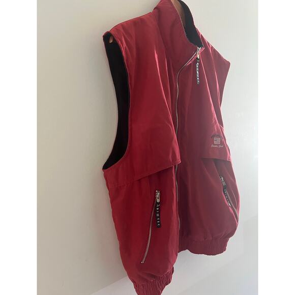 Portsmouth Country Club Vest Windbreaker Jacket Red American Flag Medium JL - Picture 3 of 8